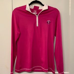 Minnesota Twins magenta 3/4 zip long sleeve top. Never been worn!